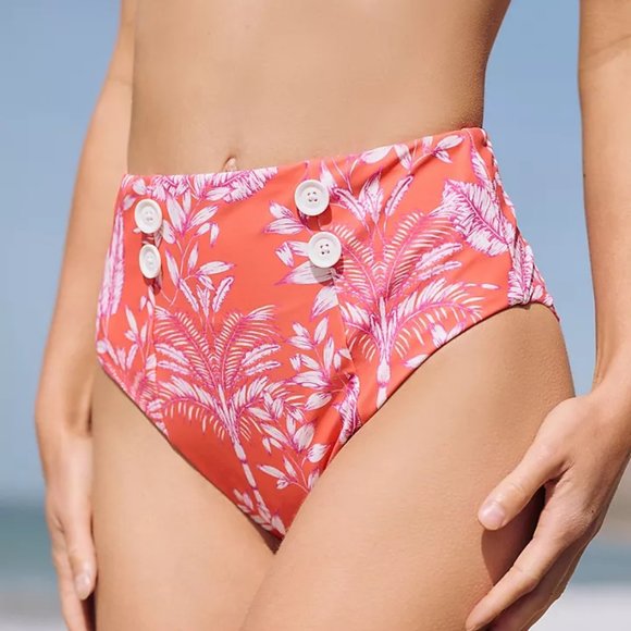 ANTHROPOLOGIE Maeve Palms High-Waisted Bikini Bottoms - Picture 3 of 5